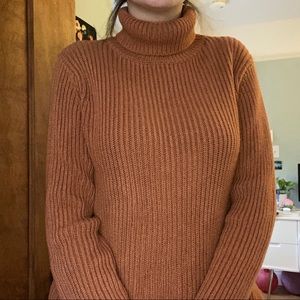 orange ribbed turtleneck